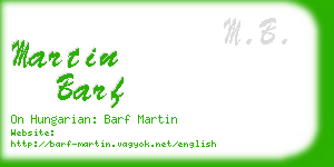 martin barf business card